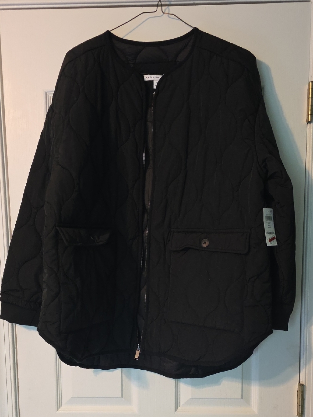 Land's End Women's Black Quilted Lightweight Puffer Jacket